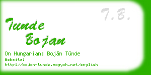 tunde bojan business card